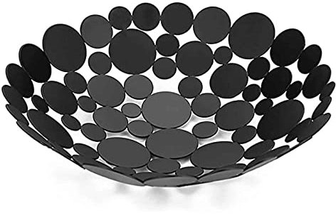 Fruit Basket Fruit Bowl for Kitchen Metal Fruit Bowl Basket Table Centerpiece Fruit Stand Decorative Countertop Fruit Holder (Color : Black)