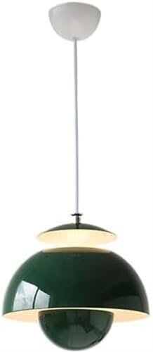 Hertl E27 Light Source Ceiling Chandelier, Flush Mount Lighting Fixtures,Japanese Modern Style Metal Pendant Lampshade,Dining Room, Living Room, Bar, DecorationHanging Light (Color : Green)