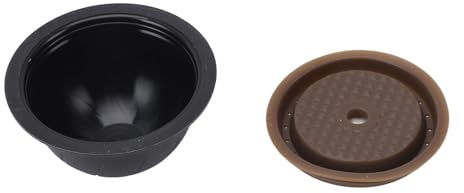 Återanvändbar Kaffekapselpåfyllningssats med 5st Tomma Kapslar, 2st Silikonkapselskivor, Sked, Borste för Vertuoline (Svart)