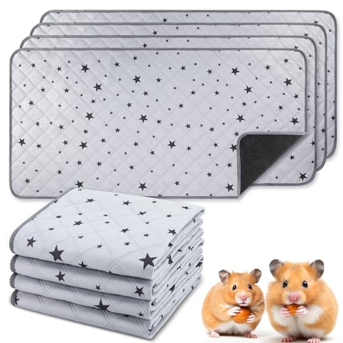 4-pack burfoder för marsvin marsvin återanvändbar kissdyna för marsvin tvättbara marsvinsmattor marsvin tillbehör med stjärnmönster – 61 x 119 cm
