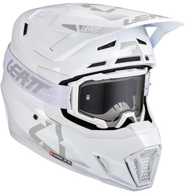 Leatt 7.5 Motocross Helm mit Brille, weiß, L (59/60)