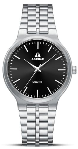 LN LENQIN Herren Uhr Edelstahl Uhren Herren Klassische Analog Quarz Uhr Wasserdicht Armbanduhr Mode Uhren für Männer