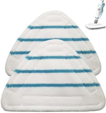 2 Lingettes Reutilisable Vapeur Triangulaires Lavables Remplacement Microfibre Nettoyage des Sols Tête pour Balai à Vapeur Nettoyage à Vapeur