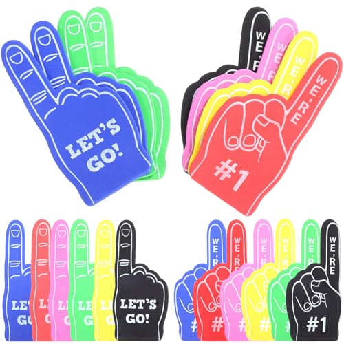WOFASHPURET Schaumstofffinger Satz 6x13cm Eva Große Bunte Jubel Schaumstoffhände Rutschfeste Cheerleading Requisiten für Fußball und Sportveranstaltungen Wiederverwendbare Lärmmacher