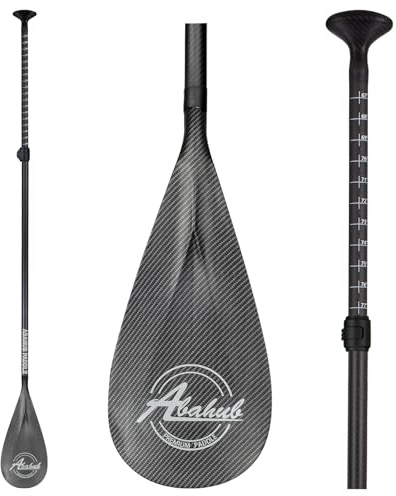 Abahub Remo Paddle Surf Carbono Pala Sup Paddle con Bolsa Pala Remo Extensible 170-218cm Hoja de Plástico con Impresión de Ondas para Tabla de Sup Canoa de Surf
