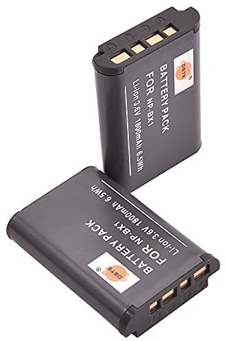 DSTE 2-Pack Ersatz Batterie Akku Kompatibel für NP-BX1,NP-BX1/M8 und Sony ZV-1F HDR-CX240 HDR-CX240E DSC-RX1 DSC-RX10 II DSC-RX1B DSC-RX100 IV DSC-RX100/B