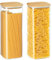 YUEYEE Paquete de 2 tarros de vidrio de 2500 ml con tapas de bambú, tarros de vidrio con tapas, recipientes de almacenamiento de alimentos para pasta, fideos, arroz, azúcar, harina, cereales, té