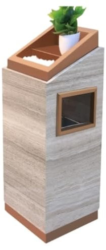 Cenicero Exterior Cenicero Con Forma De Cubo De Basura Y Columna De Cenizas, Cubo Interior Extraíble, Cenicero De Pie, Papelera Para Colillas De Cigarrillos Papelera Exterior(Bruin)