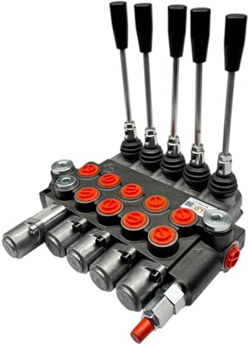 Distributore oleodinamico per trattore 5 leve - 4 doppio effetto + 1 semplice effetto con blocco in spinta 3/8 45 Litri 300 bar