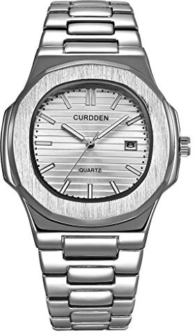 Armbandsur analog rostfritt sport kvarts herrmode herrklocka ros klocka kvinnor, SILVER, En storlek