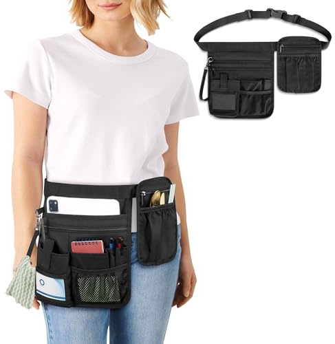 Rexmica Tablier de Service avec Pochette Amovible Supplémentaire, Demi-tablier avec Ceintures Réglables pour Hommes et Femmes, Pochette de Service Pratique pour la Restauration, Bistrots, Cafés
