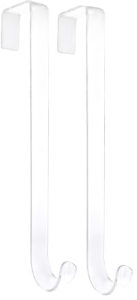 Generisch Crochet de couronne | Support stable sans traces Organisateur transparent | 2 crochets pour couronne de porte - Pour Noël, extérieur, manteau d'Halloween, douche, fenêtre d'image, salle de