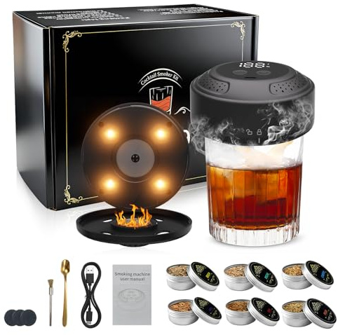 Electric Whiskey Smoker Kit for Cocktails, Bourbon & Old Fashioned Drinks