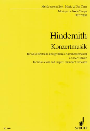 Konzertmusik: definitive Fassung. op. 48. Solo-Bratsche und größeres Kammerorchester. Studienpartitur. (Musik unserer Zeit)