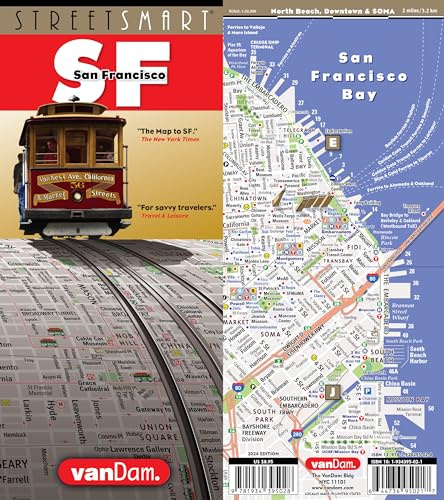 StreetSmart® San Francisco Map by VanDam – Laminated pocket size City Street map to SF, CA with all attractions, sights, museums, hotels, beaches & BART, MUNI, CalTrain Transit Info, 2026 Edition