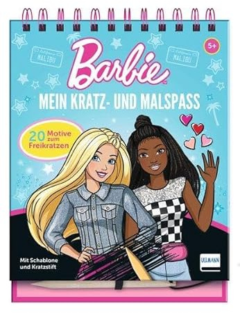 Mein Kratz- und Malspaß – Barbie: Kratzbuch mit 20 Kratzbildern von Malibu und Brooklyn und Bildern zum Malen, Geschenk für Kinder ab 5 Jahren