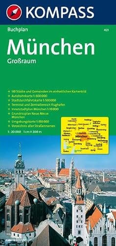 Kompass Stadtpläne, München Großraum: Großraum Buchplan 1:20000 (KOMPASS Stadtplan, Band 421)