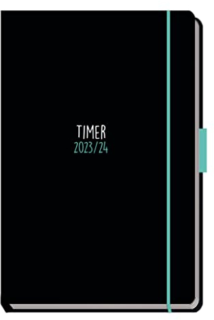 Trötsch Schülerkalender Specials mit Gummiband und Stifthalter Uni Black 23/24: Schulplaner Hausaufgabenheft Timer Terminkalender
