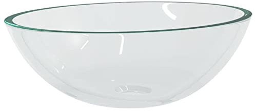 XIAOGUANG Waschbecken, Aufsatzwaschbecken, Waschtisch, Aufsatzwaschtisch, Wash Basin, Badmöbel, Bathroom Sink, Glas 50x37x14 cm Transparent
