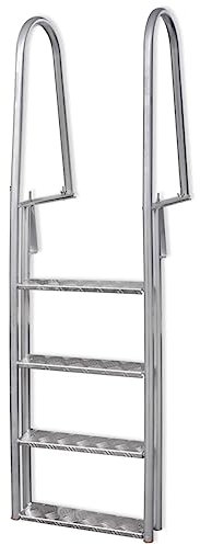 SKM Échelle de piscine 4 marches en aluminium 167 cm, poids : 8,2 kg, 91197
