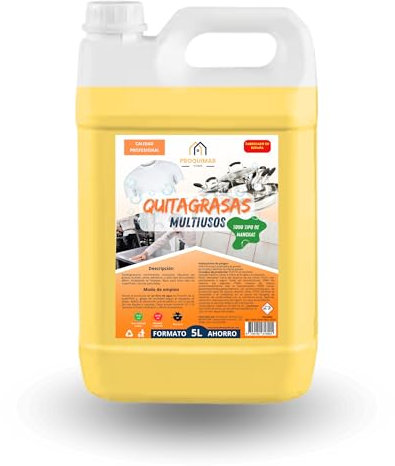 Desengrasante Concentrado Extrafuerte Proquimar – Limpiador Profesional para Cocinas, Baños, Vehículos y Más – Elimina Grasa y Suciedad Incrustada – Garrafa de 5 Litros