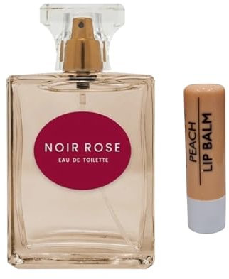 Noir Rose Eau De Toilette Base of Smoky oud And Sandalwood,Long lasting,100ML With Free Peach Lip Balm