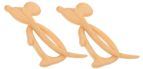 VANZACK Lot De 2 Broches À Tricoter En Bois En Forme De Souris Pour Femme Accessoire Pour Châle Accessoire Vintage