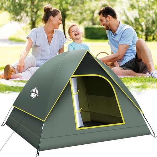 Camping Tent 2-3 Man, Waterproof and Windproof Dome Tent, Easy To Set Up, Lightweight 4 Seasons Tent, Outdoor Tent for Camping, Hiking