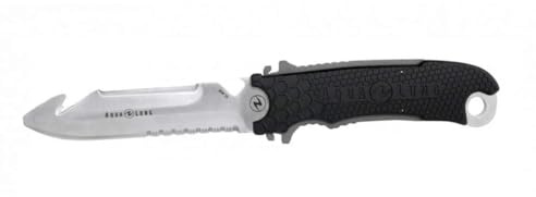 Aqualung Großes Quetschmesser, Edelstahl, Stumpfe Spitze 533400 Schwarz/Charcoal Stainless Steel, Blunt Tip