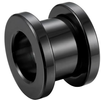 Monster Piercing 16mm Tunnels de Chair Noire Simples - Jauge d'oreille à vis - Bouchons en Acier Chirurgical - Bouchons et Tunnels - Vendus par pièce