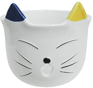 Crafts By KFRod Cat Yarn Bowl, Ceramic Yarn Bowl for Crocheting and Knitting Made of Ceramic, Tangle Free 5X6X6 Inch