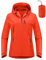 Outdoor Ventures Damen Regenjacke 10000MM Wasserdicht Leichte Gefüttert Packbar Sportjacke Funktionsjacke Atmungsaktiv Fahrrad Jacke mit Kapuze Orange M
