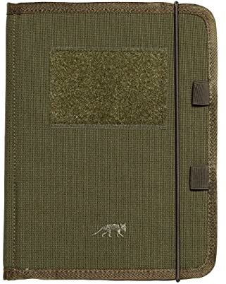 Tasmanian Tiger TT A5 Notepad Sleeve Notizbuch-Tasche, Din A5 Schreibmappe mit Stifthalter, Patch-Fläche, Klarsicht-Kartenfächern, Oliv