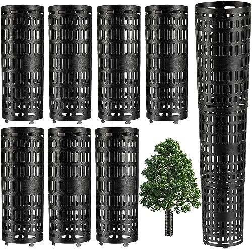 Tree Trunk Protector - 7 Pack Expandable Tree Bark Protector, Plant and Tree Guard Protector Easy to Use, Great Protection from Trimmers, Mowers, Animals, Black