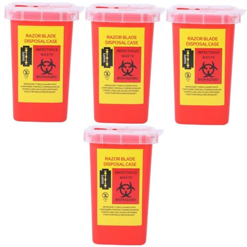 4 Piezas Compartimiento Banco De Afeitar Contenedor De Cuchillas De Afeitar Bote De Basura De Agujas Caja Dispensadora Contenedor De Barbería Caja De Distribución Hombre