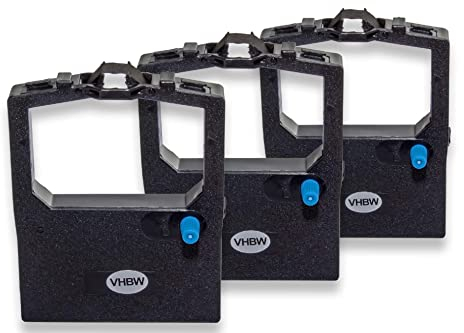 vhbw 3x Farbband Schriftband kompatibel mit OKI Microline ML 3391 eco, ML 3390 eco, ML 3391, ML 3390 Nadeldrucker, Bondrucker - Schwarz