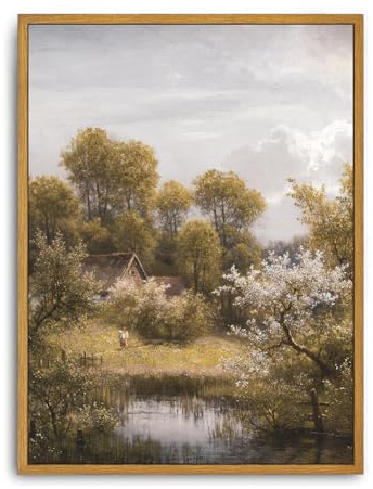 Roslynity Gerahmte Leinwand, Wandkunst, Vintagedruck, Ölgemälde, Sommerlandschaft, viktorianische Natur, Land, Retro, ästhetisch, antikes Kunstwerk für Zuhause, Wohnzimmer, Badezimmer, Schlafzimmer,