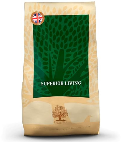 Essential Superior Living 10 kg | Huhn, Ente, Lachs & Forelle | Getreidefrei Hundefutter für alle Rassen | proteinreich | nach dem BOF-Prinzip