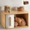 Praknu Small Bread Bin – FSC® Wooden Bread Box with Sliding Door for Kitchen – Preserves Freshness for Longer – Space Saving Design – White