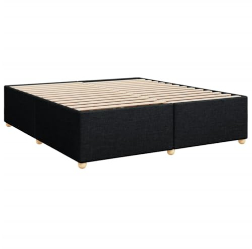 vidaXL Sängram utan madrass svart 180x200 cm tyg, sängbotten, plattformssäng, stoppad sängram, sovrumsmöbler, dubbelsäng, sängram av tyg