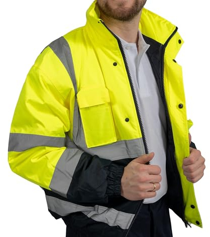 WORKIE Thermo-Arbeitsjacke Herren – Wind- & Wasserdicht – Reflektierende Winterjacke für Sanitäter, Logistik & Bau – Warnschutzjacke Outdoor