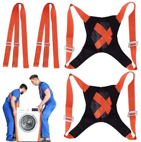 Tragehilfe Tragegurte Umzug, Tragegurte Umzug Kit Belastung bis 500 kg, 2 Personen tragegurte mit Schwamm-Weste,Doppelt Shoulder Dolly Transportgurte, Multifunktionaler Hebegurt für Möbel & Geräte
