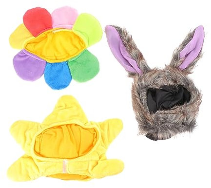 Yardwe 3 Stück Haustier Cosplay Hut Aus Hautfreundlichem Material Warme Winterhüte Für Hunde Und Katzen Tragbar Für Geburtstagsfeiern Halloween Und Weihnachten