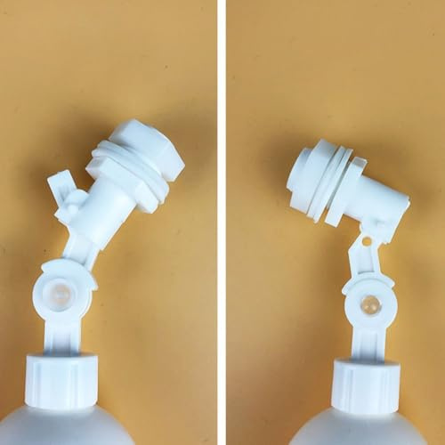 Zilimontt Valvola a sfera galleggiante per sistema RO, acquario e acquario, valvola di chiusura dell'acqua in plastica a connessione rapida da 1/4 di pollice con stantuffo regolabile, materiale PP