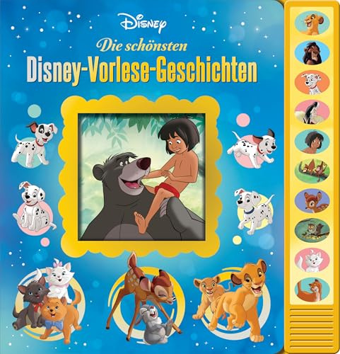 Disney - Die schönsten Disney-Vorlese-Geschichten - Pappbilderbuch zum Vorlesen - Soundbuch mit 10 tollen Geräuschen - Mit Der König der Löwen, Das Dschungelbuch, Bambi und mehr!