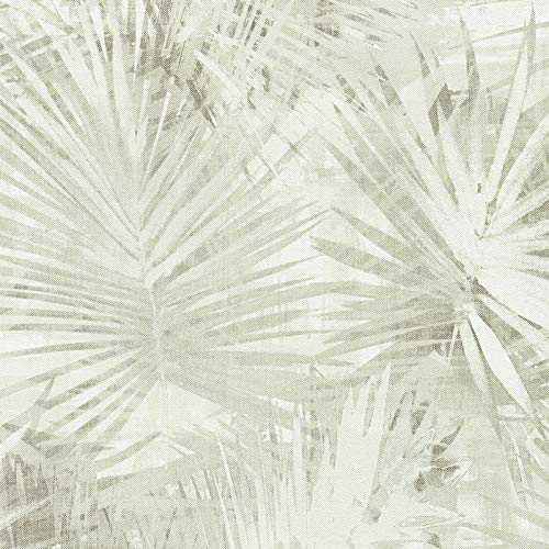 Papier peint intissé jungle tropical exotique Tapisserie tropicale 363854 36385-4 Livingwalls Hygge | Beige/Crème/Vert | Rouleau (10,05 x 0,53 m) = 5,33 m²