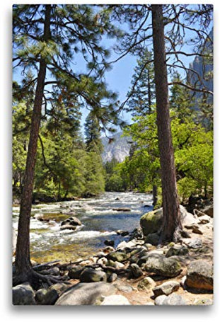 Premium Textil-Leinwand 50 x 75 cm Hoch-Format Merced River, Leinwanddruck von Nadine Büscher