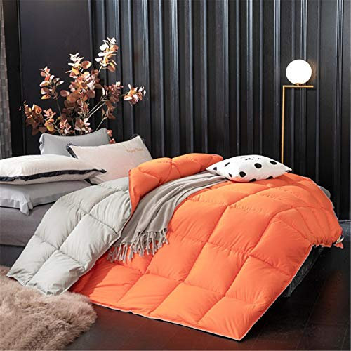 BEDSETS Bettdecke 200x230 Ganzjahresdecke Steppdecken Schlafdecke - Für Allergiker Steppbettdecke Weiß Hypoallergen (Orange,180x220cm2kg)