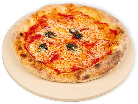 ROCKSHEAT Piedra redonda para pizza de 28 x 1,2 cm, piedra de pizza de cordierita para horno, parrilla, barbacoa, piedra de grado alimenticio para pizza y pan, accesorios de pizza al aire libre para