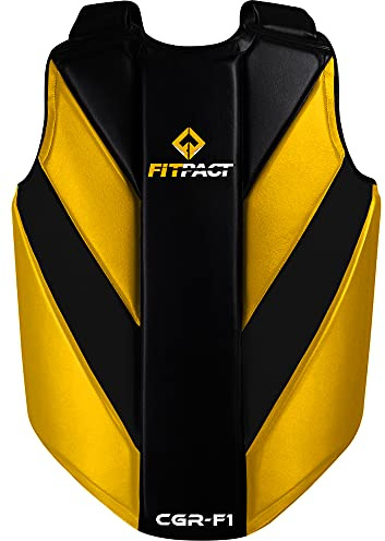 FITPACT Chest Guard for Boxing MMA Training Leather Body Protector for Muay Thai, Martial Arts Sparring Krav Maga Fighting Rib Shield Armour for Kickboxing Taekwondo and BJJ